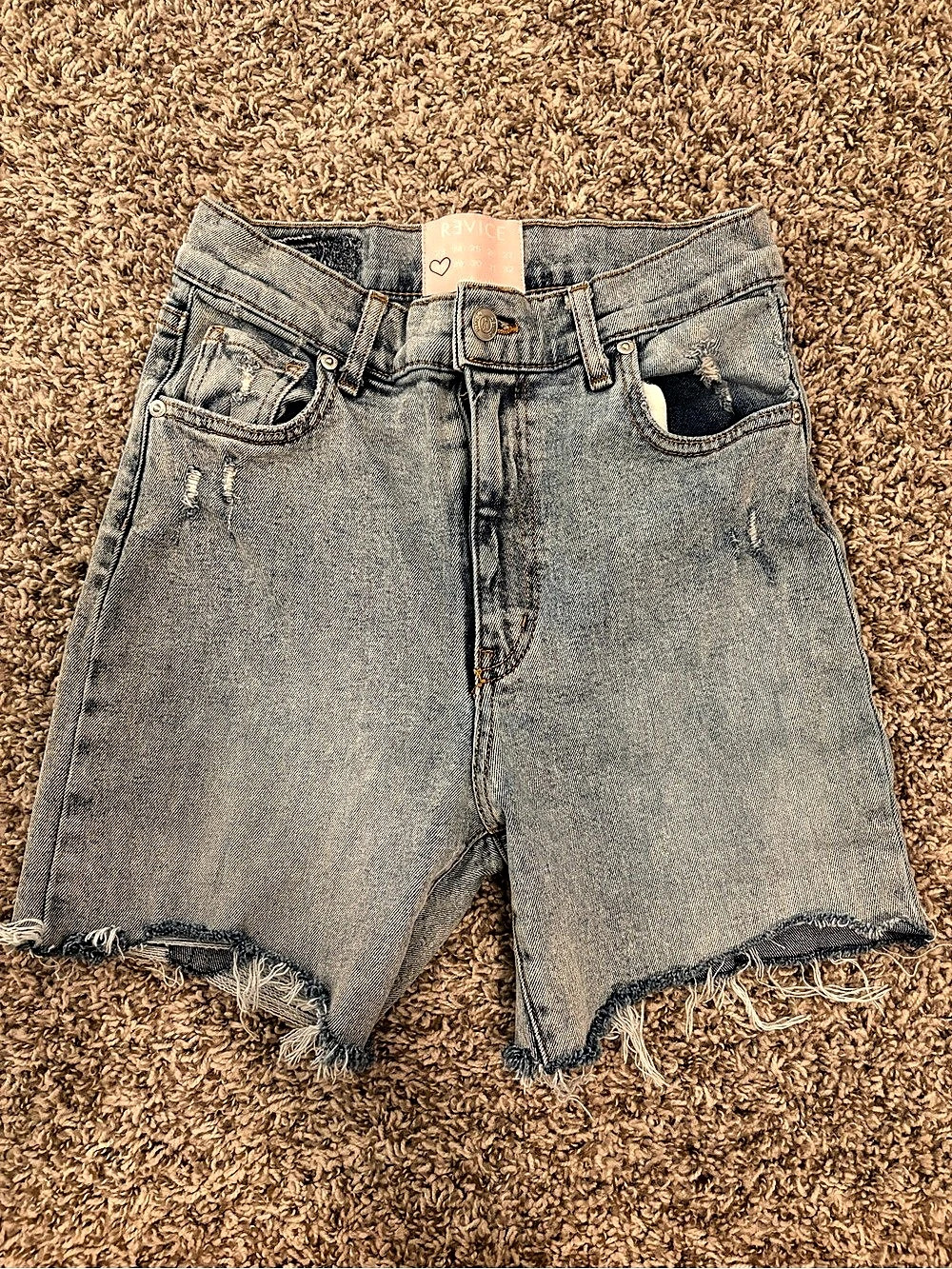 REVICE Distressed Star Jean Shorts Waist 23